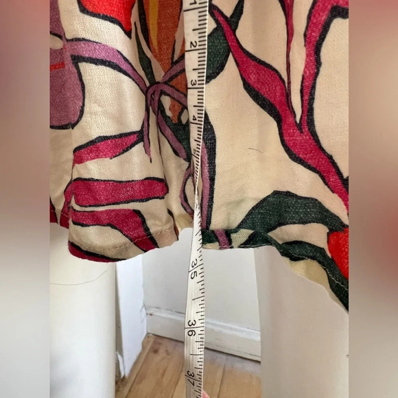 Marine Layer Tropical Floral Laney Midi Dress Size XL Tencel Linen Blend - Picture 6 of 9